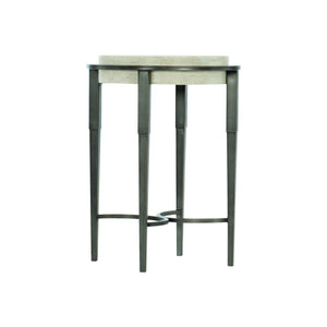 Bernhardt Bernhardt Barclay Accent Table With Honed Travertine Top & Antique Pewter Base, 18" Square 512112
