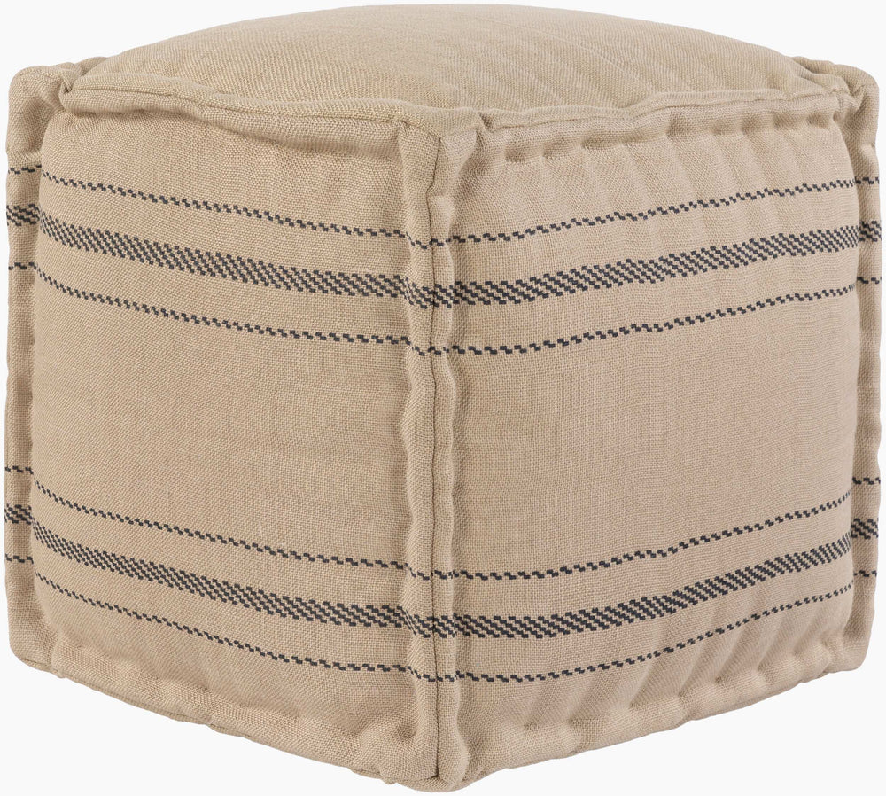 Surya Bande 18" Rustic Jute Pouf - Cozy, Durable Decor Accent For Living Room & Charming Home Spaces Tan Jute,Jute,Polybeads Bde003-161618
