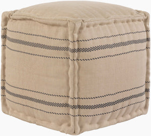 Surya Bande 18" Rustic Jute Pouf - Cozy, Durable Decor Accent For Living Room & Charming Home Spaces Tan Jute,Jute,Polybeads Bde003-161618