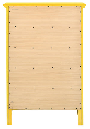 English Elm Hammond G5402-CH Chest in Vibrant Yellow — 48"H Dovetailed Drawers, Nickel Hardware, Compact Storage B078108297