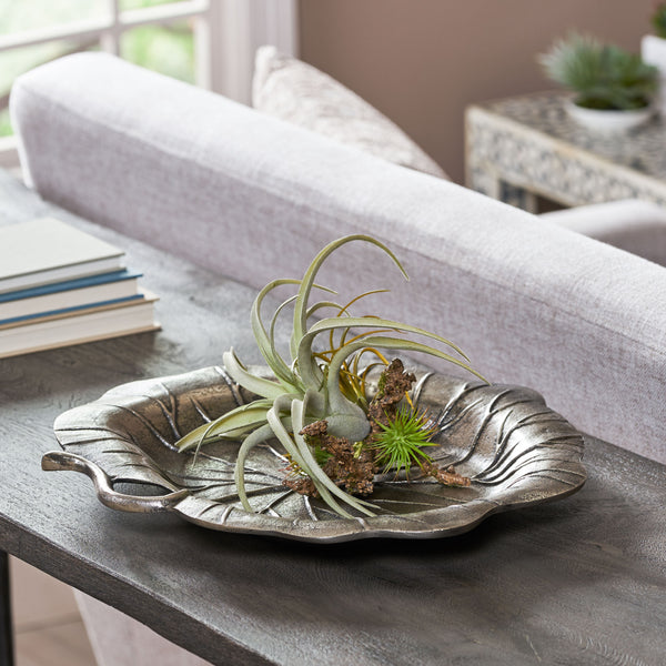 English Elm Christopher Knight Home® - Platter Elegant Oval Aluminum & Glass Serving Tray with Floral Motif, Chills or Heats, Handwash Only (16.5") 71639.00