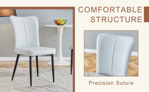 English Elm Table And Chair Set - 31.5" Round Dark Wood Dining Table With 2 Light Gray Pu Chairs For Small Spaces W1151S02487-GIGA