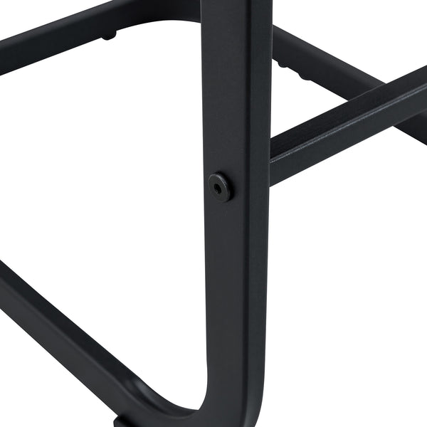 English Elm 42.5 Modern Brown Tech Fabric Bar Stool Set of 2 with Black Metal Legs, Non-Slip Feet, 42.5" W1151P230596