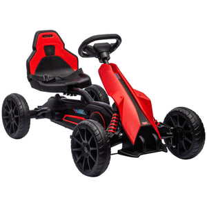 English Elm Aosom Kids Pedal Go Kart Outdoor Ride on Toy with Adjustable Seat and Handbrake W2225P249777