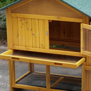 English Elm 45 Inch Solid Wood Outdoor Dog House with Elevated Floor and Waterproof Insulated Roof W1431P388037