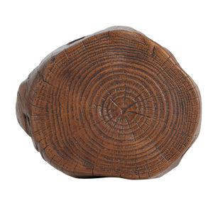 English Elm Mgo Tree Stump Side Table Organic Modern Accent with Realistic Grain Texture N776P372342D