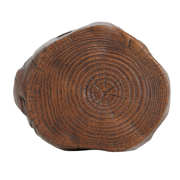 English Elm Mgo Tree Stump Side Table Organic Modern Accent with Realistic Grain Texture N776P372342D