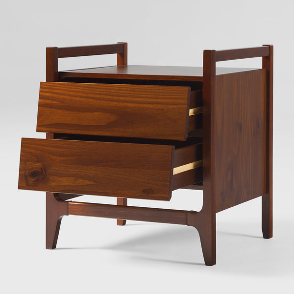 22" Angle-Face 2-Drawer Nightstand Walnut OSWB4CWT Walker Edison