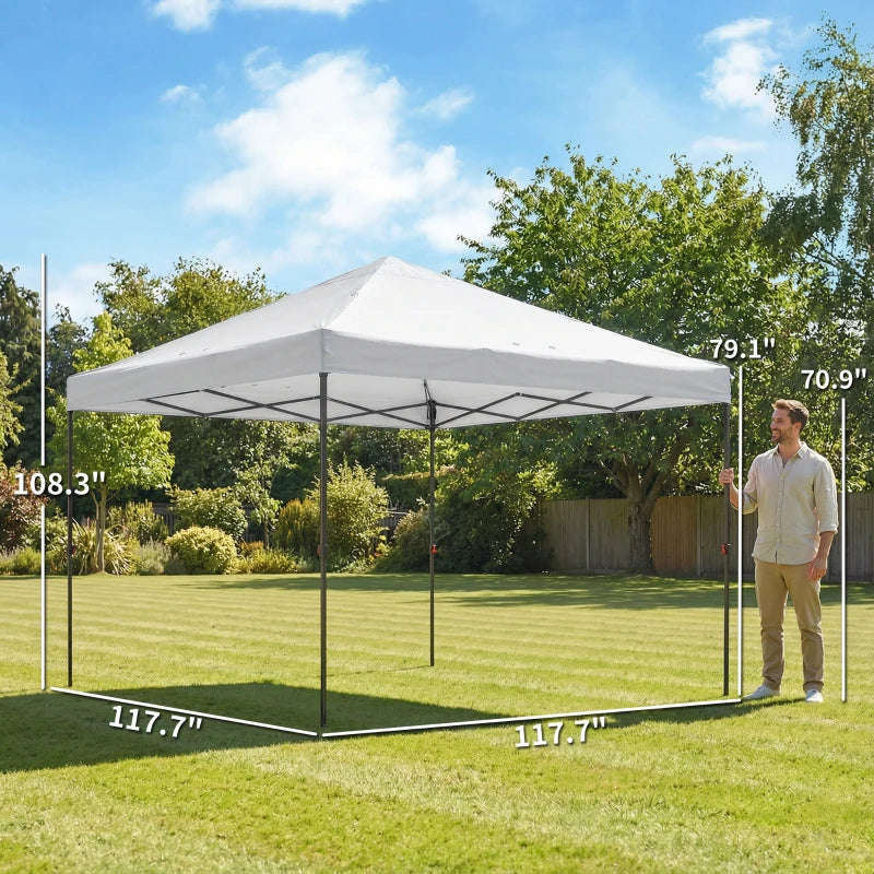 English Elm Pop up Canopy Tent with Steel Frame Upf30 Oxford Roof for Outdoor Events and Tailgates White T3971P466990
