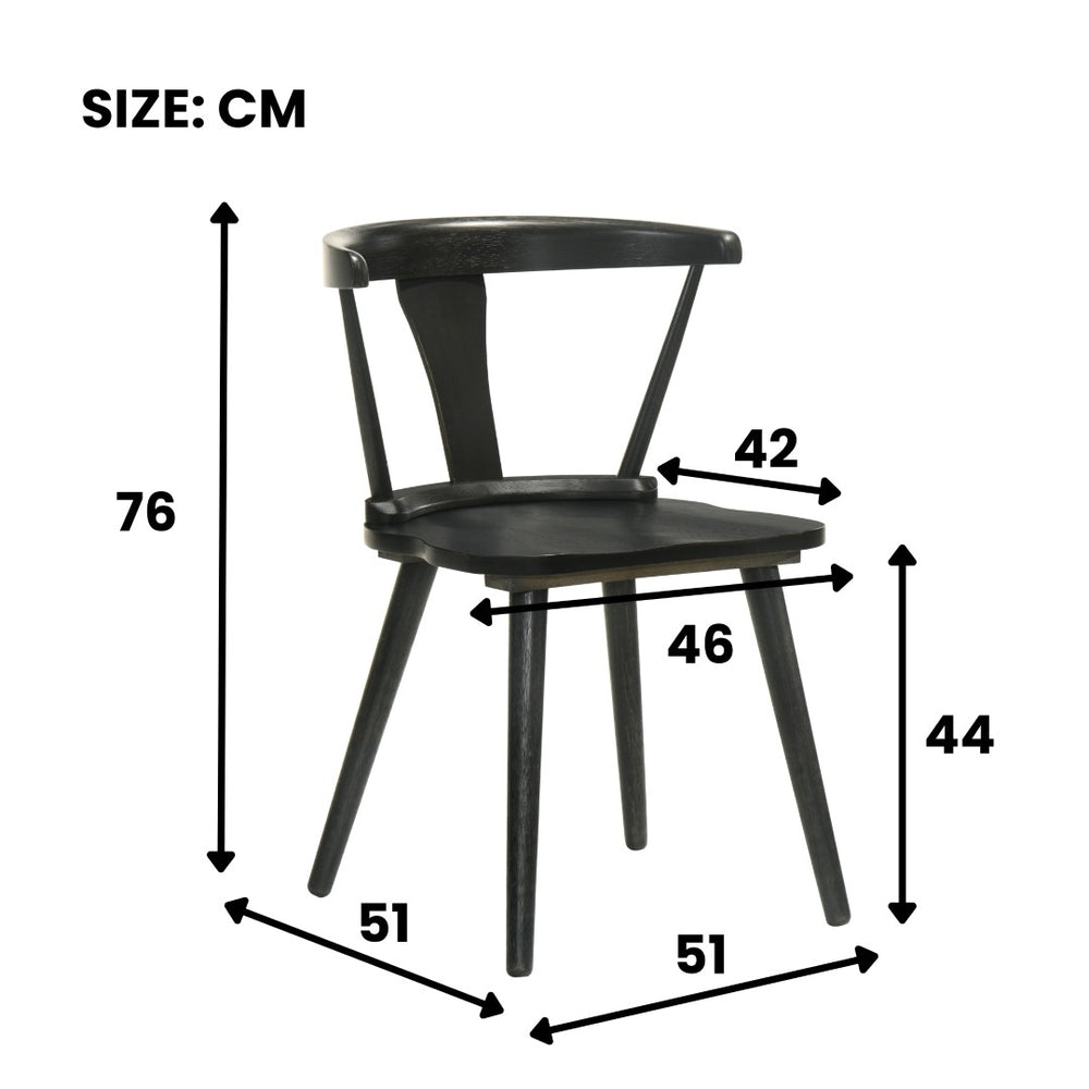 English Elm [Set Of 2] Rustic Farmhouse Dining Chairs - Solid Wood Side Chairs With Easy Assembly & Comfort W2537P211112-GIGA