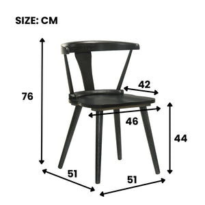 English Elm [Set Of 2] Rustic Farmhouse Dining Chairs - Solid Wood Side Chairs With Easy Assembly & Comfort W2537P211112-GIGA