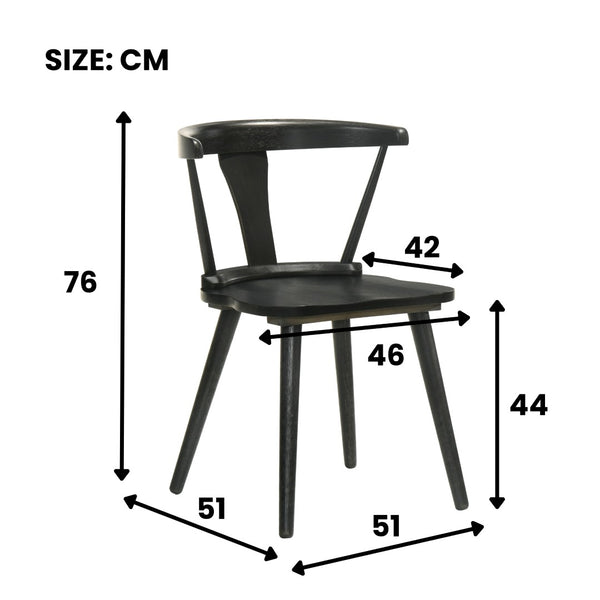 English Elm [Set Of 2] Rustic Farmhouse Dining Chairs - Solid Wood Side Chairs With Easy Assembly & Comfort W2537P211112-GIGA