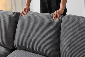 English Elm 99*69" Modular L-Shaped Sectional Sofa Set - Modern Minimalist Design, No Assembly, Versatile Comfort! W1829S00058