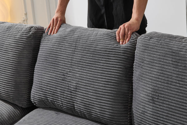 English Elm 99*69" Modular L-Shaped Sectional Sofa Set - Modern Minimalist Design, No Assembly, Versatile Comfort! W1829S00058