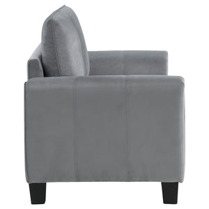 English Elm Dixon Grey Upholstered 2-Piece Sofa Set with Plush Cushions, Vertical Stitching & Tapered Legs — Modern Chic Comfort for Living Room (90) B062S01115