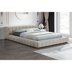 English Elm Kinsley Channel Tufted Platform Bed Low Profile Upholstered Frame for Modern Bedrooms B062S01680