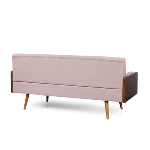 English Elm Aidan Tufted Fabric Sofa with Diamond Stitching and Gold Tipped Rubberwood Legs Blush 61688.00LBLSH