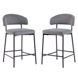 Modern Curved Back Counter Stool - Set of 2 Charcoal ALSD7DCL Walker Edison