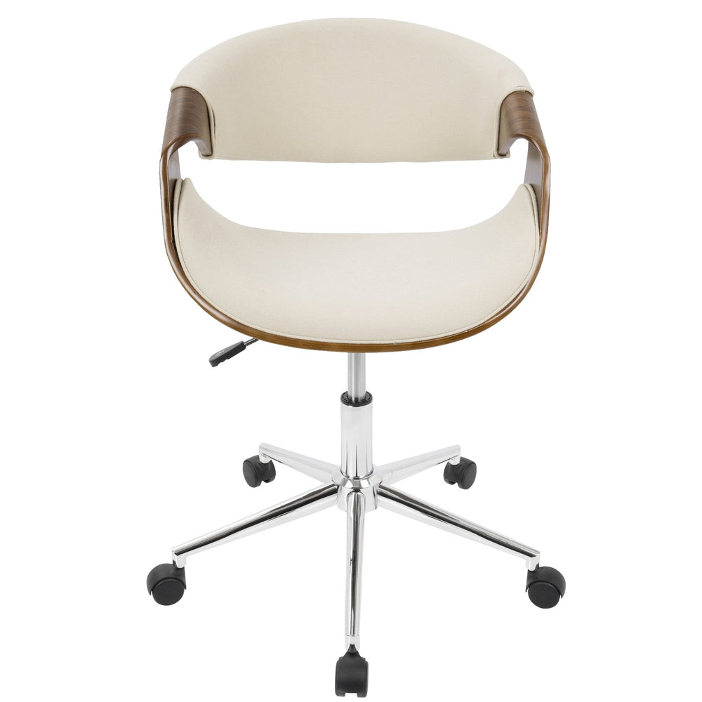 English Elm Office Chair Mid-century Modern Bentwood Walnut Frame Swivel Seat for Home Studio B202P474199