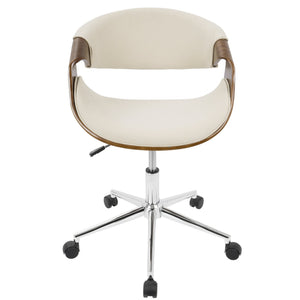 English Elm Office Chair Mid-century Modern Bentwood Walnut Frame Swivel Seat for Home Studio B202P474199