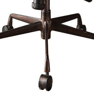 English Elm Cocoa Executive Swivel Office Chair with Top-Grain Leather, Wooden Armrests, Pneumatic Lift Comfort B062P182754