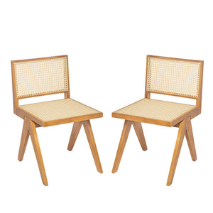 English Elm Christopher Knight Home® - Chandigarh Dining Room Chairs Set Of 2 – Stylish Rattan & Rubberwood Side Chairs For Any Space N768P241397N