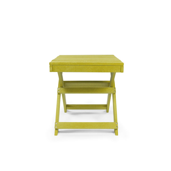 English Elm Seaview Recycled Hdpe Outdoor Folding Side Table Uv Resistant Patio Deck Use Yellow B2745P409722