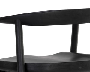 Sunpan Jeremy Counter Stool – Sleek Mid-Century Design in Acacia Wood with Unique Natural Textures and Character Black