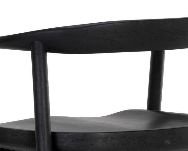 Sunpan Jeremy Counter Stool – Sleek Mid-Century Design in Acacia Wood with Unique Natural Textures and Character Black