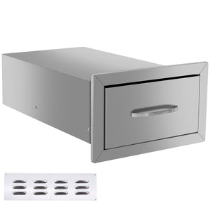 English Elm Drawer Stainless Steel Outdoor Kitchen Cabinet Rust Resistant Compact Storage Unit W3167P303219