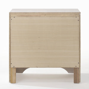 English Elm Contemporary Nightstand with Textured Finish and 2 Drawers — Modern Wooden Bedroom Storage, Easy Assembly White 20 L x 29 W x 30 H B2741P321725