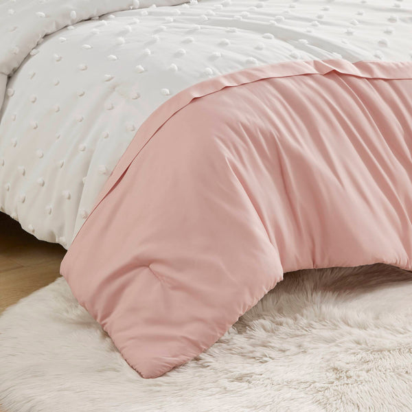 English Elm 3 Pcs King/Cal King Modern Colorblock Jacquard Comforter Set In Pink - Soft, Stylish & Easy Care B035P319870