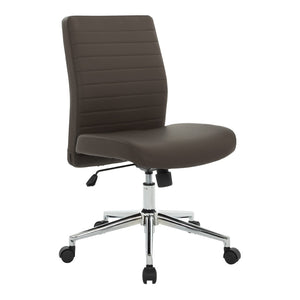 OSP Home Furnishings Mid-back Bonded Leather Manager Chair with Chrome Base for Home or Office Use EC51830MC-EC51