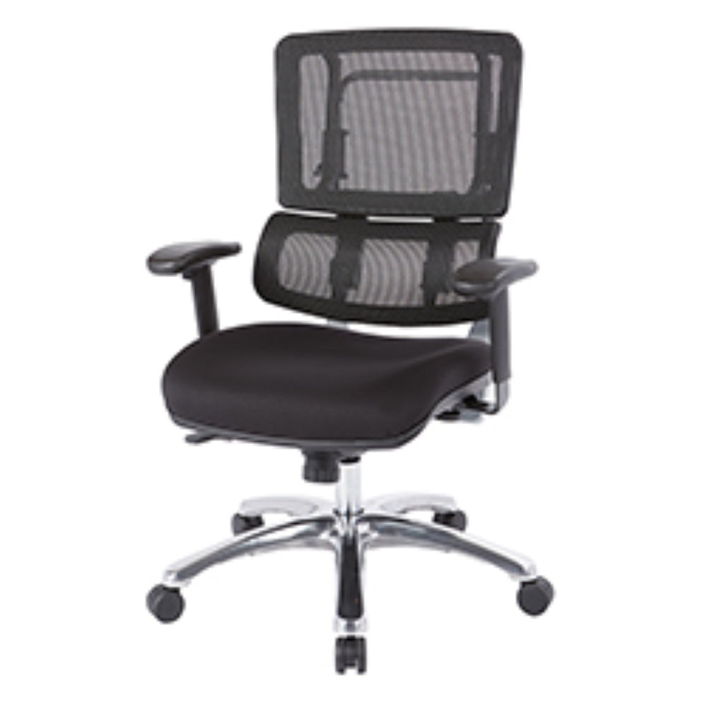 OSP Home Furnishings Vertical Mesh Back Manager Chair with Lumbar Support for Modern Home Office Use Coal 99662C-30
