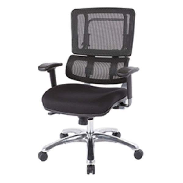 OSP Home Furnishings Vertical Mesh Back Manager Chair with Lumbar Support for Modern Home Office Use Coal 99662C-30