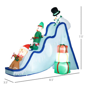 English Elm Homcom 8.5 Ft Trio Holiday Inflatable Yard Decor with Led Lights Festive Scene W2225P173890