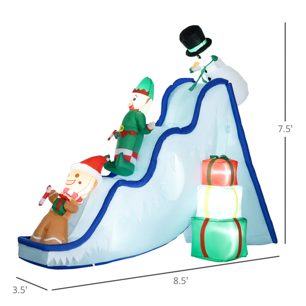 English Elm Homcom 8.5 Ft Trio Holiday Inflatable Yard Decor with Led Lights Festive Scene W2225P173890