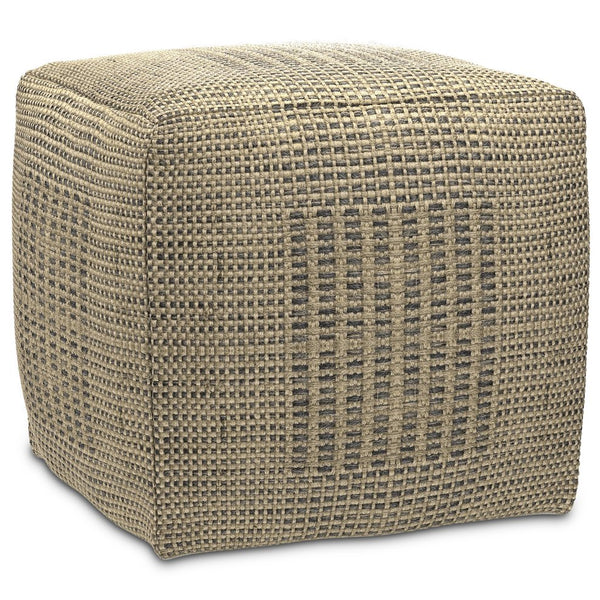 English Elm Delilah Natural Square Woven Jute Pouf – 18" Cube, Durable Polystyrene Fill, Multi-Use Footstool & Accent Seat B136P252626