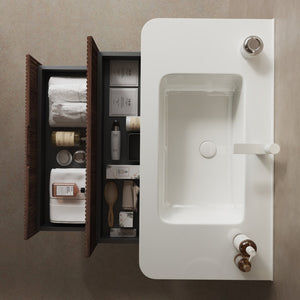 English Elm 36" Ceramic Undermount Bathroom Sink Glossy White Basin with Overflow Protection W2615P254163
