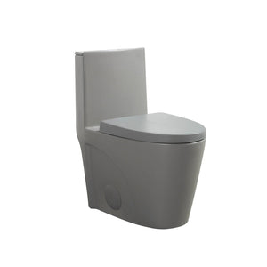 English Elm One-piece Elongated Porcelain Toilet Dual Flush Ada Comfort Height Soft Close Seat Light Grey W1920P425614