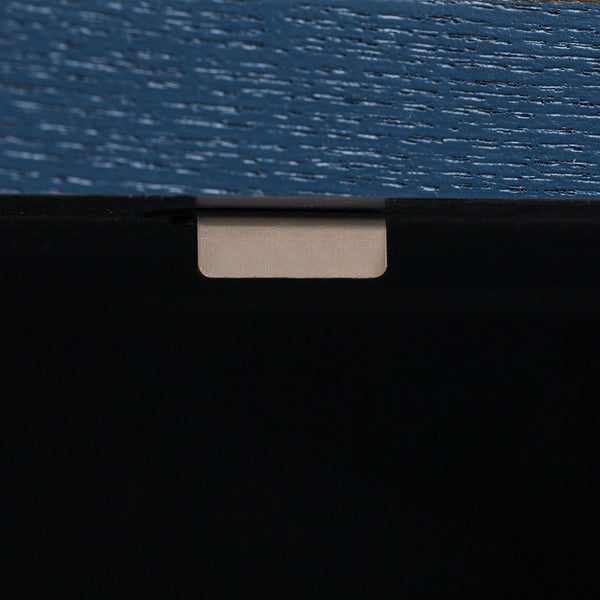 English Elm Trexm Ash Veneer Buffet with Gold Handles Matte Black Lacquer Dining Storage Antique Navy N715P232696M