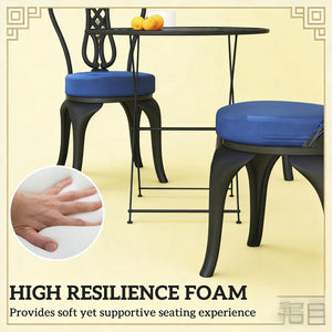 English Elm Soft Round Dining Chair Cushions Set of 4 with Washable Covers and Foam Padding T3971P442964