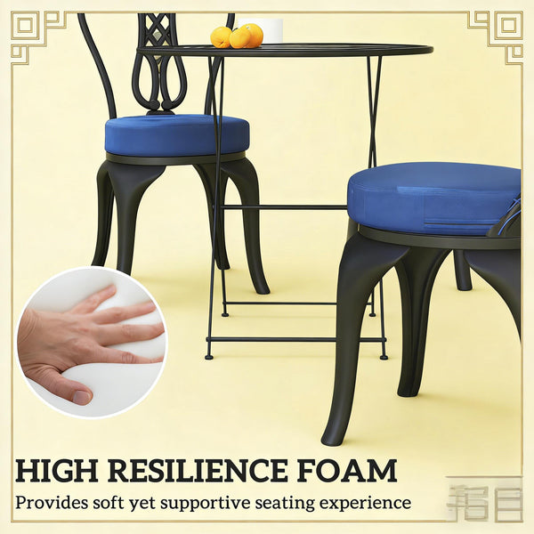 English Elm Soft Round Dining Chair Cushions Set of 4 with Washable Covers and Foam Padding T3971P442964