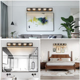 English Elm Modern 5-Light Led Vanity Light - Sleek Bathroom Wall Fixture, Iron & Acrylic, Dimmable & Energy-Efficient, Ideal For Mirror Lighting