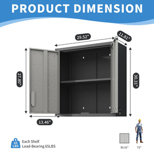 English Elm Heavy Duty Wall Mounted Steel Cabinet Locking Lift Door Garage Workshop Storage T2398P236567