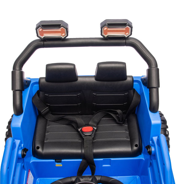 English Elm 12v Kids Electric Utv with 4-wheel Suspension Anti-collision Bar and 2-hour Battery Blue W1578P343327