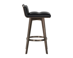 Sunpan ARIZONA Swivel Barstool - Elegant Art Deco Design with 360° Mobility and Antique Brass Accents 112549