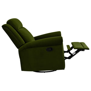 English Elm Christopher Knight Home® - 360° Swivel Recliner Plush Velvet Manual Rocker with Infinite Recline Support for Living Room Comfort Green N763P202666E