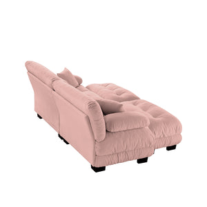 English Elm Cloud Chenille Sleeper Sofa With 2 Lumbar Pillows & Ottomans - Stylish Comfort For Modern Living W714S01009