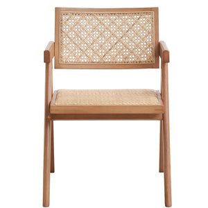 English Elm Beige Arm Chairs Set Of 2 – Rustic Rattan-Woven Seating For Dining, Living Room & Home Décor B062P209281